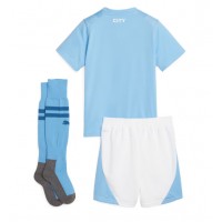 Fotballdrakt Barn Manchester City Hjemmedraktsett 2023-24 Kortermet (+ Korte bukser)